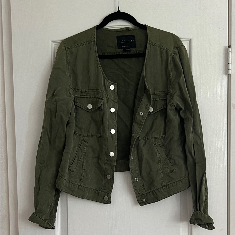 Sanctuary Olive Green Military-Style Utility Jacket